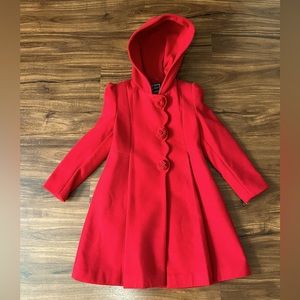Red Girls Winter Dress Coat by Roths Child size 7/8